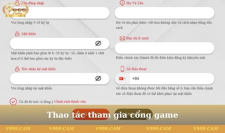 thao tac tham gia cong game Thao tác tham gia cổng game